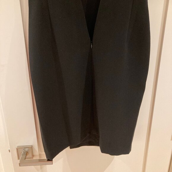 Banana Republic Black Dress Size 4 Petite White Stripe Neck Detail - Picture 8 of 16